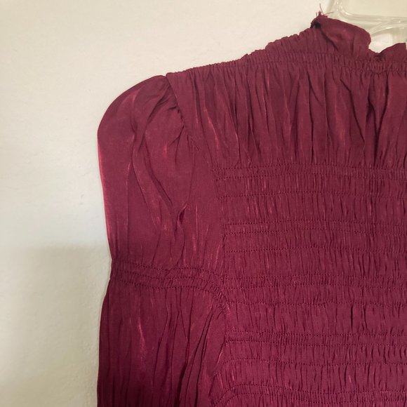 Do & Be Ruched Smocked Dress Merlot NWT - Picture 5 of 5